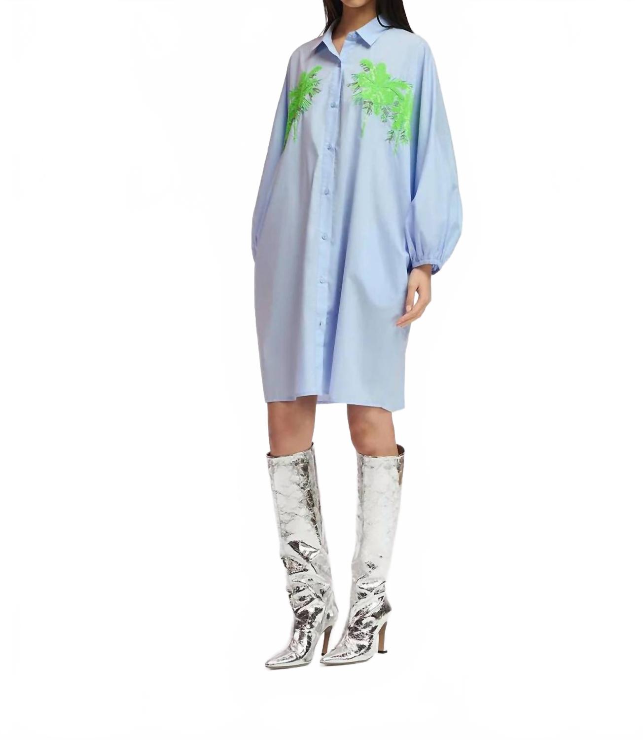 

Frilled Dress Shirt Dress - Petite In Feeling Blue ESSENTIAL ANTWERP