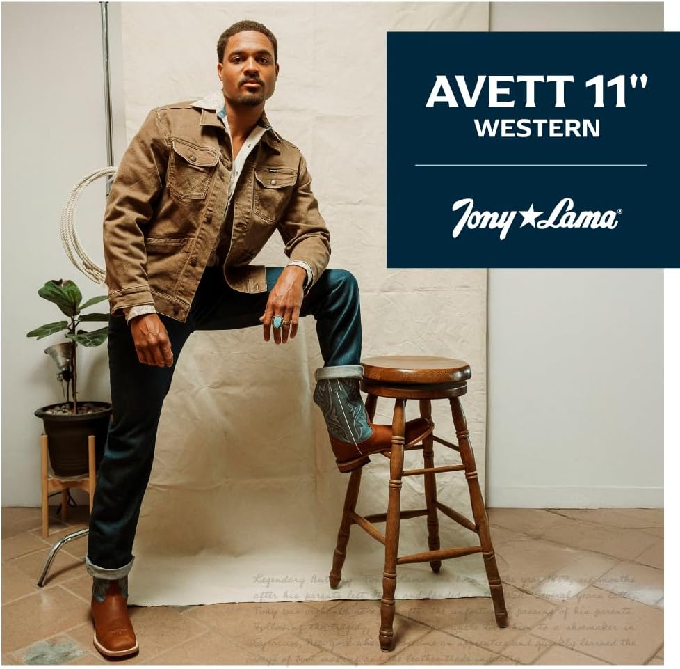 Мужские вестерн-сапоги Tony Lama Avett 11 из кожи, с квадратным носком, комфортной стелькой и прочной двойной строчкой, Maple — фото 2