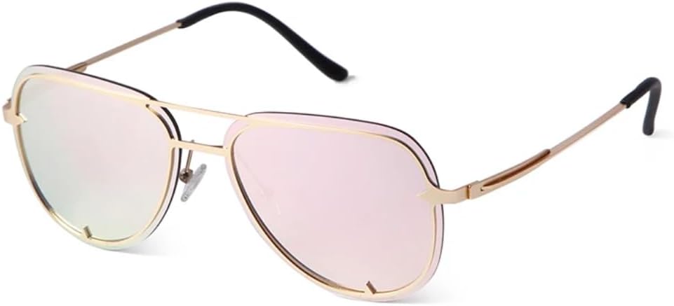 

Ретро-классические солнцезащитные очки с двойной перемычкой для мужчин и женщин, винтажные, с зеркальными линзами, увеличенного размера, защита от УФ-излучения UV400 TVTBBVV, 6