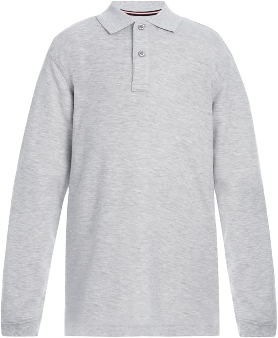 

Рубашка поло Tommy Hilfiger Co-Ed с длинным рукавом и воротником-поло из пике, детская школьная форма, Grey Heather