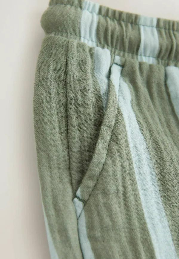 Текстурированные брюки на резинке Next, Sage Green Striped — фото 3