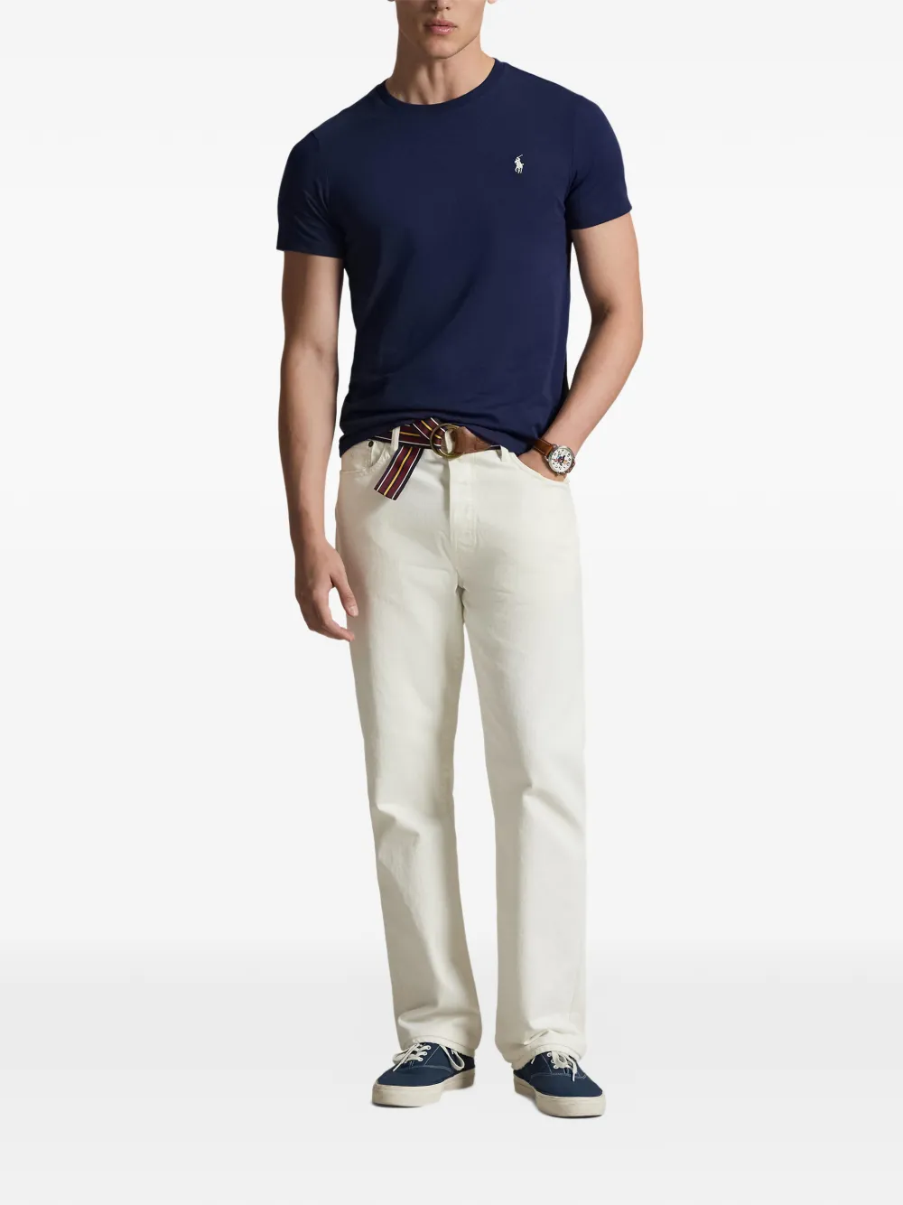 Футболка Custom Slim Fit с круглым вырезом Polo Ralph Lauren, синий — фото 2