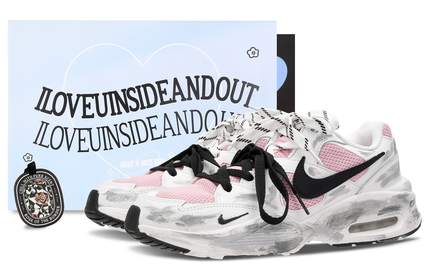 

Кроссовки Air Max Fusion женские с низким верхом серо-розовые Nike