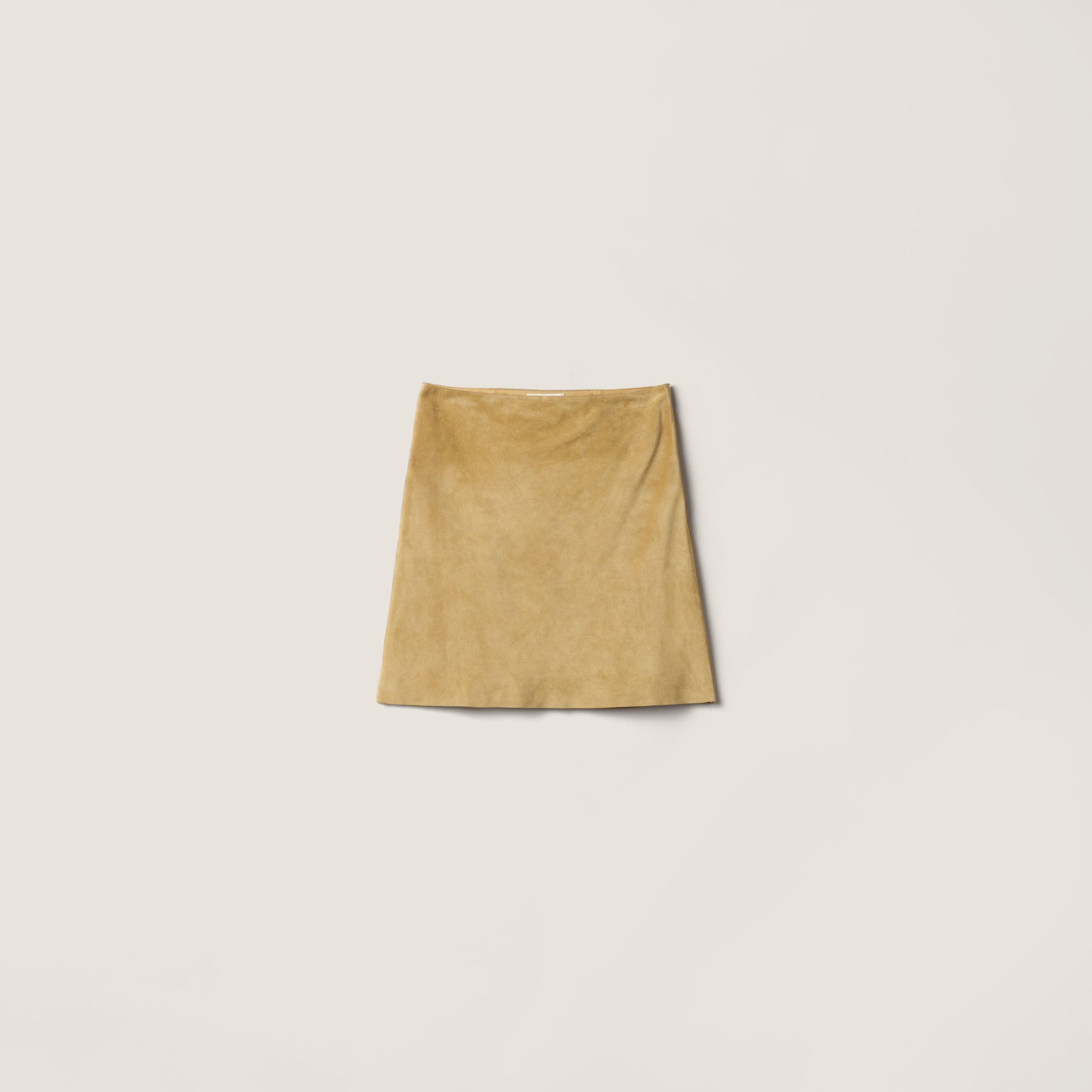 

Юбка из вощеной замшевой кожи MIU MIU, голубино-серый