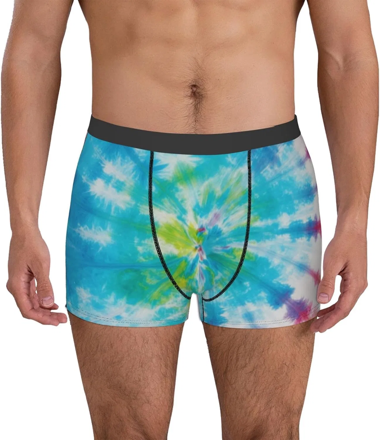 Боксеры с принтом Flamingo Palm Tree, Tie Dye Radial 4 — фото 2