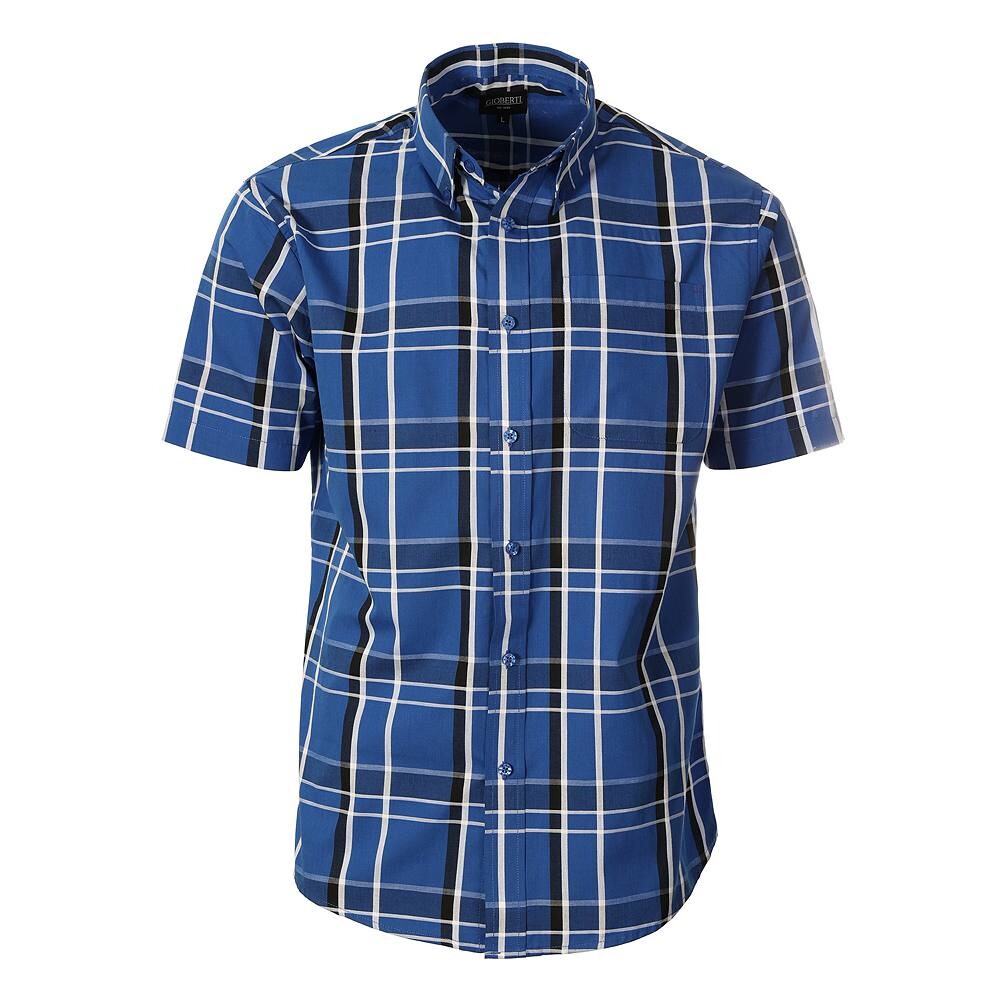 

Gioberti Мужская рубашка в клетку с коротким рукавом, цвет Royal Blue White