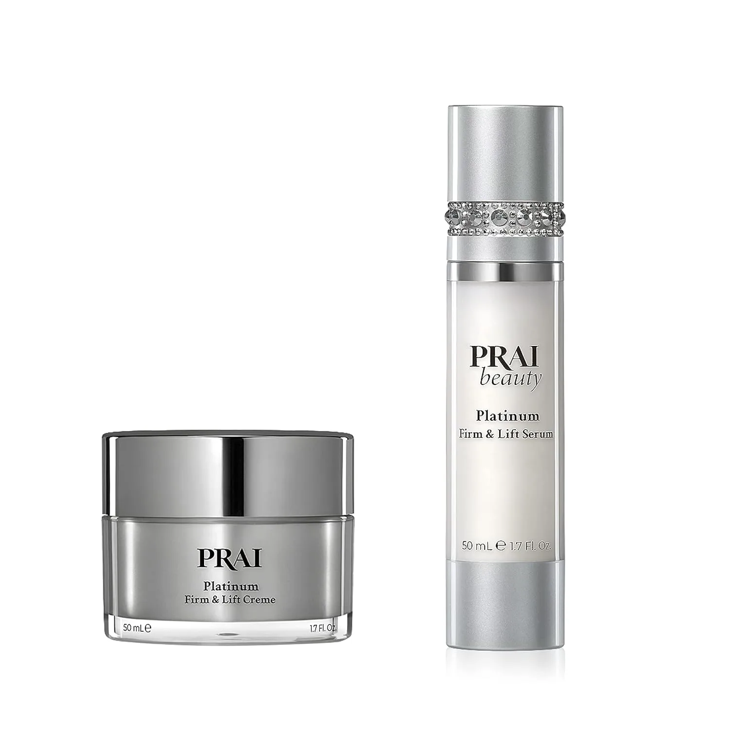 PRAI Beauty Platinum сыворотка и крем дуэт для лица, глубокое увлажнение и антивозрастной уход