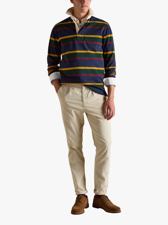 

Хлопковая регбийка с разноцветными полосками Joules, Navy/Multi