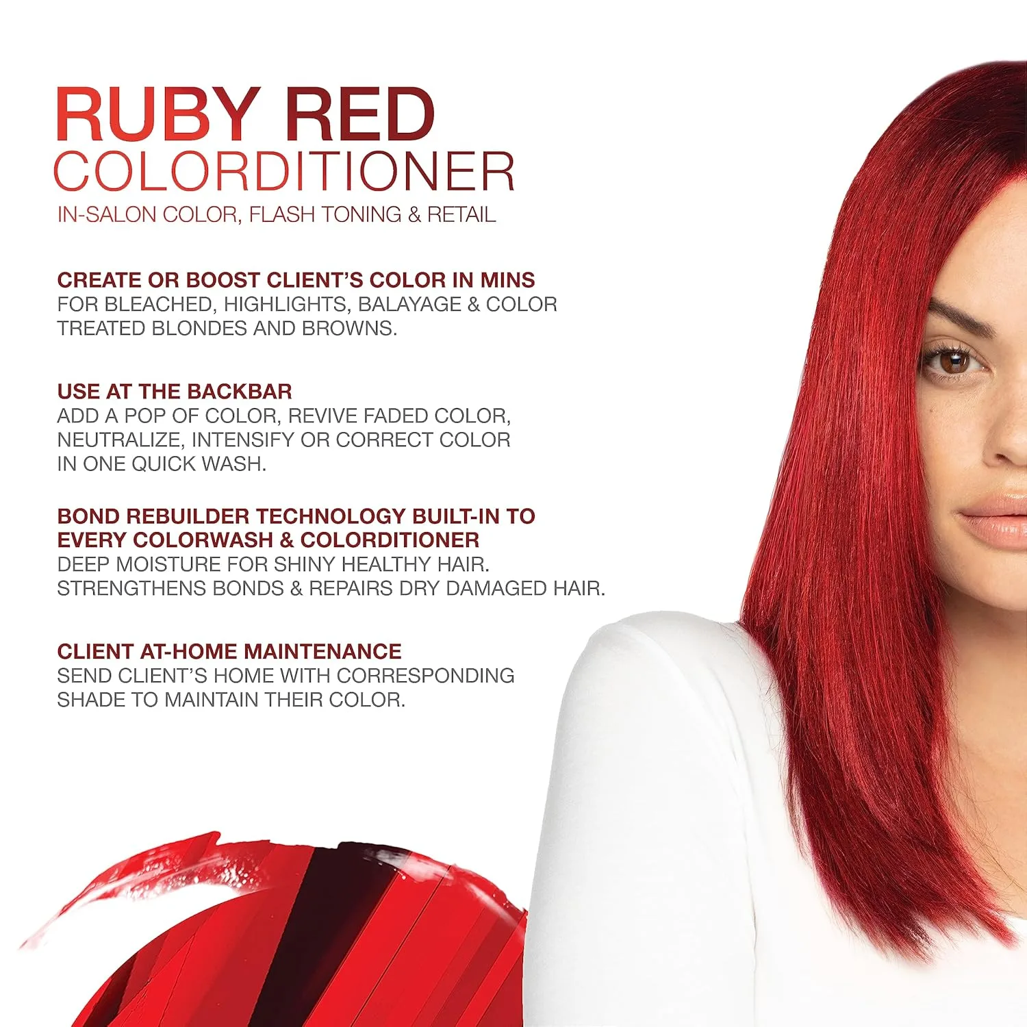 Кондиционер для волос Celeb Luxury Color Depositing Conditioner - средство для обновления цвета с компонентами Bondfix Bond Rebuilder, Viral и Gem Lites, подходит для использования с Colorwash., Ruby — фото 2
