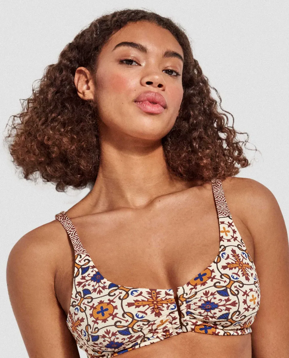 

Вместительный лиф бикини без поролонового гидравлического принта Gisela, мультиколор