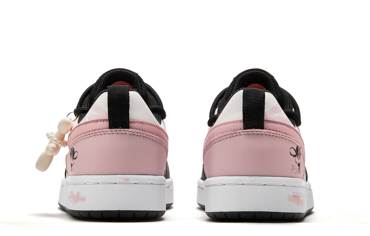 

Кроссовки Nike Court Borough 2 Skateboarding Shoes Women's Low-top Core Black / Cloud White / Team Shock Pink 2, черный
