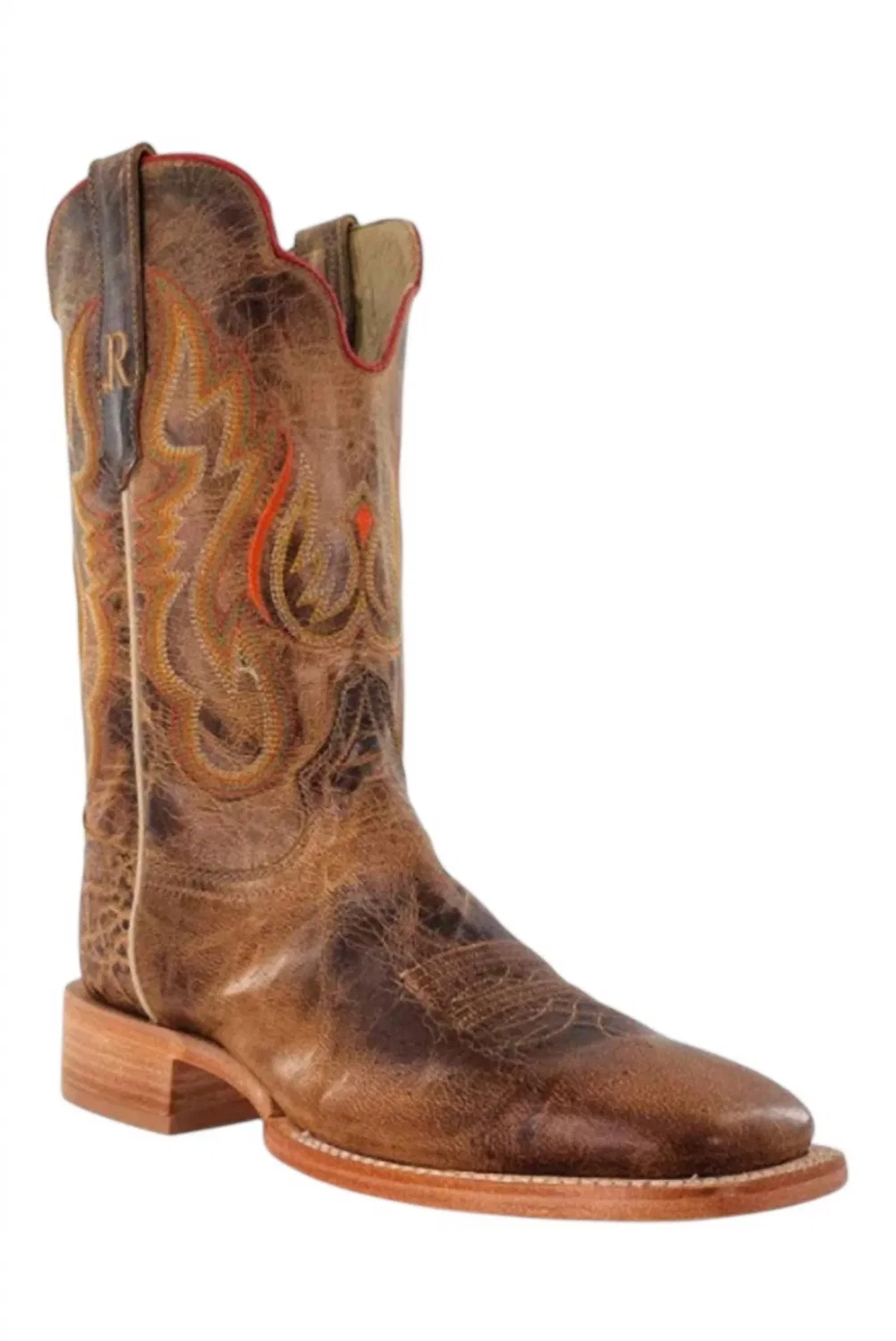 R Watson Boots Мужские ковбойские сапоги Crazy Goat Skin Hybred Sole в цвете Distressed Tan (бежевый)
