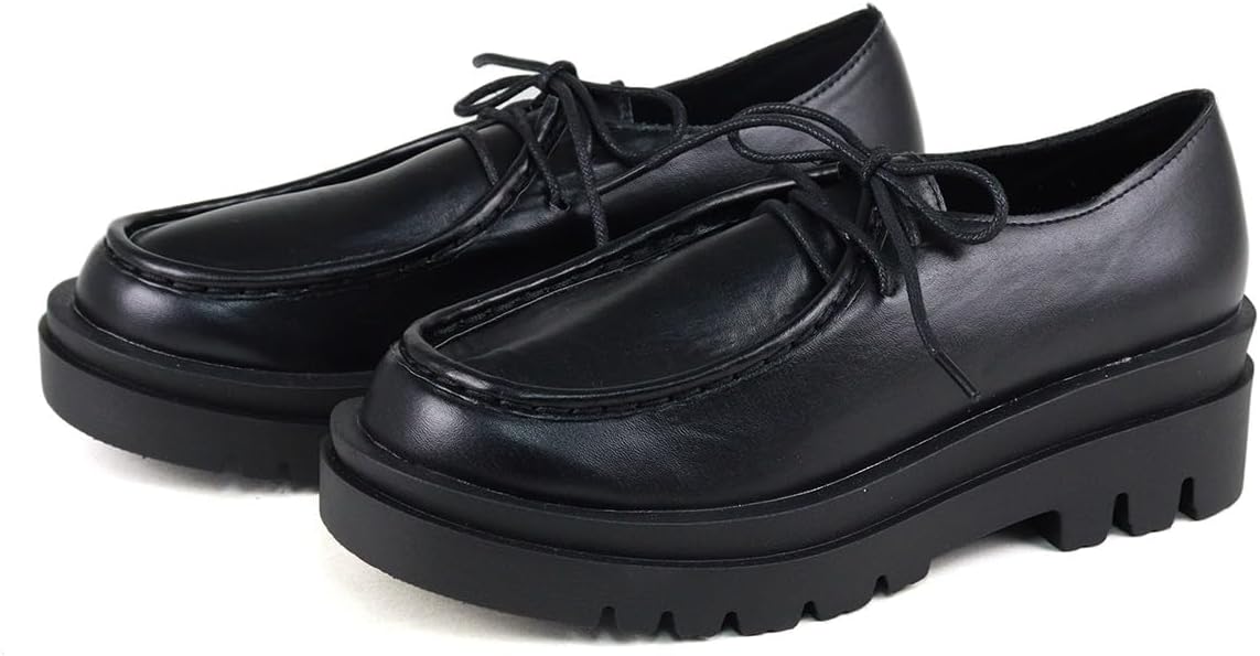 

Женские и женские унисекс туфли Тирольские на шнуровке с подошвой 5,5 см мокасины Liberty Doll, черный