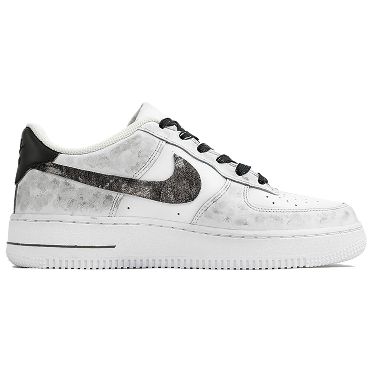 Мужские низкие скейтбордистские кроссовки Air Force 1 Kaleidoscope, Smoky Ink Stationery, Shopping Bag, устойчивые к истиранию Nike, белый — фото 4