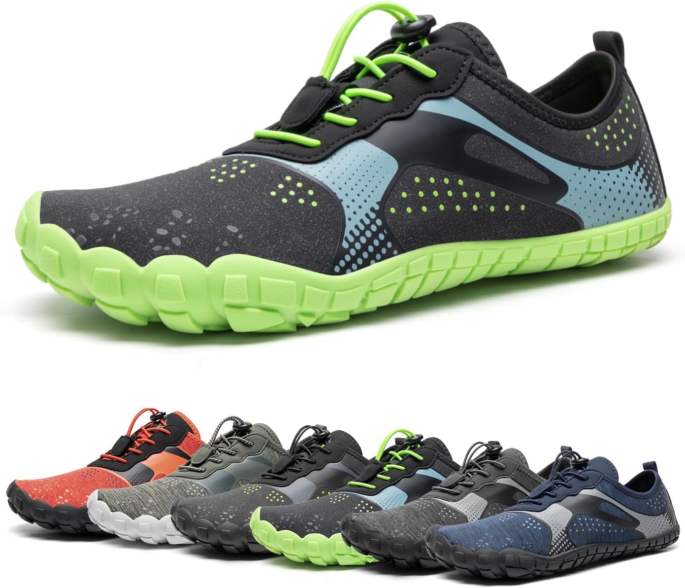 

Водные мужские кроссовки NORTIV 8, спортивные легкие акваобувь для активного отдыха, плавания, рыбалки, походов, дайвинга, серфинга и прогулок, обувь для воды TREKMAN, черный/зеленый