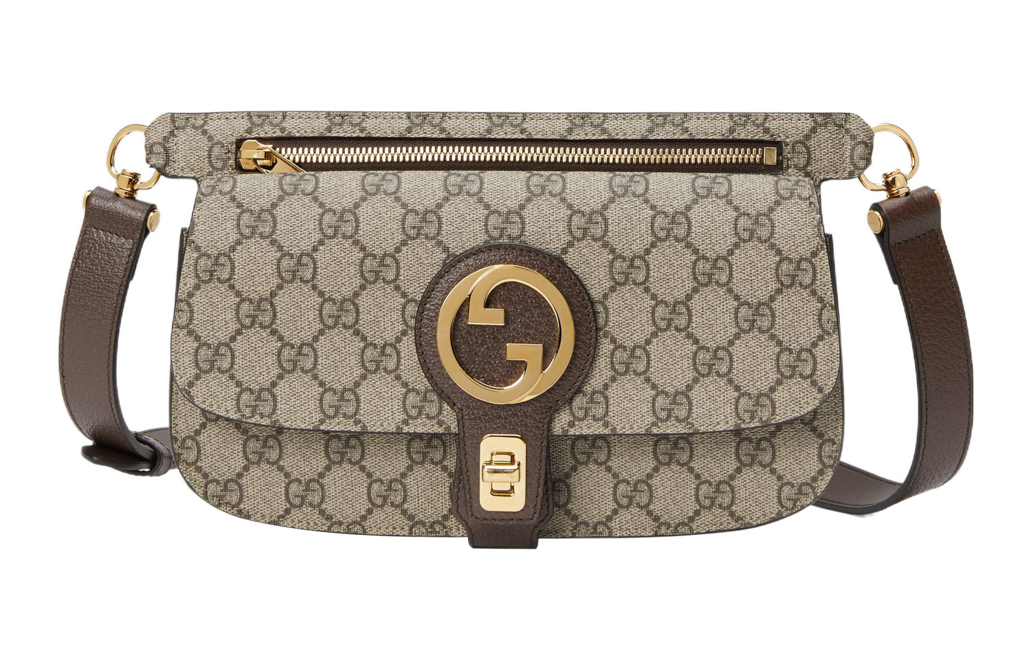 

GUCCI Брюнетка холщовая с кожаной поясной сумкой мужская эбони/коричневый