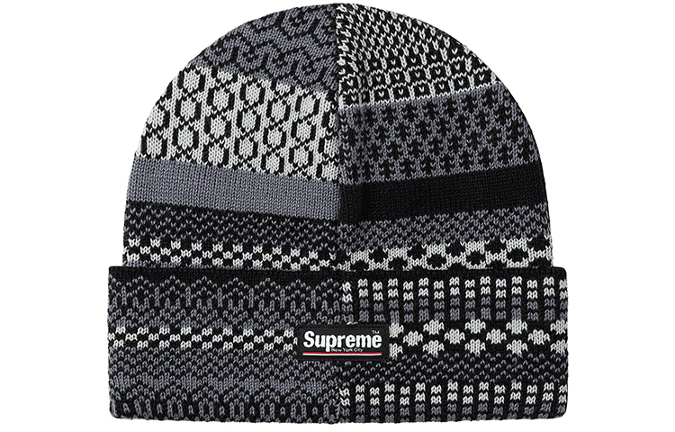 

Supreme Многоцветная вязаная шапка, Black Gray