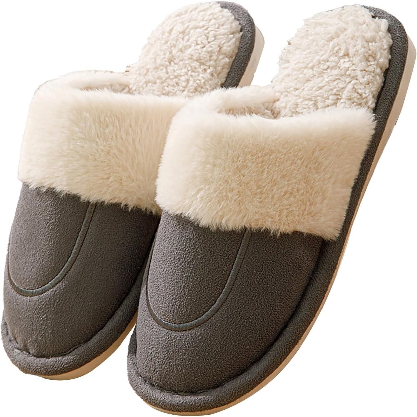 

Женские тапочки на флисовой подкладке, уютные, с эффектом памяти, с нескользящей подошвой, для дома и улицы Generic, серый