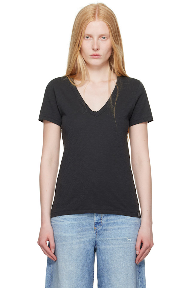 

Футболка с эффектом утолщённых нитей Slub Rag & Bone, черный