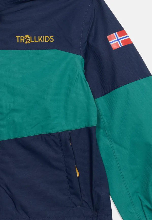 Водонепроницаемая куртка унисекс bjordal Trollkids, Jungle Green/Navy — фото 4