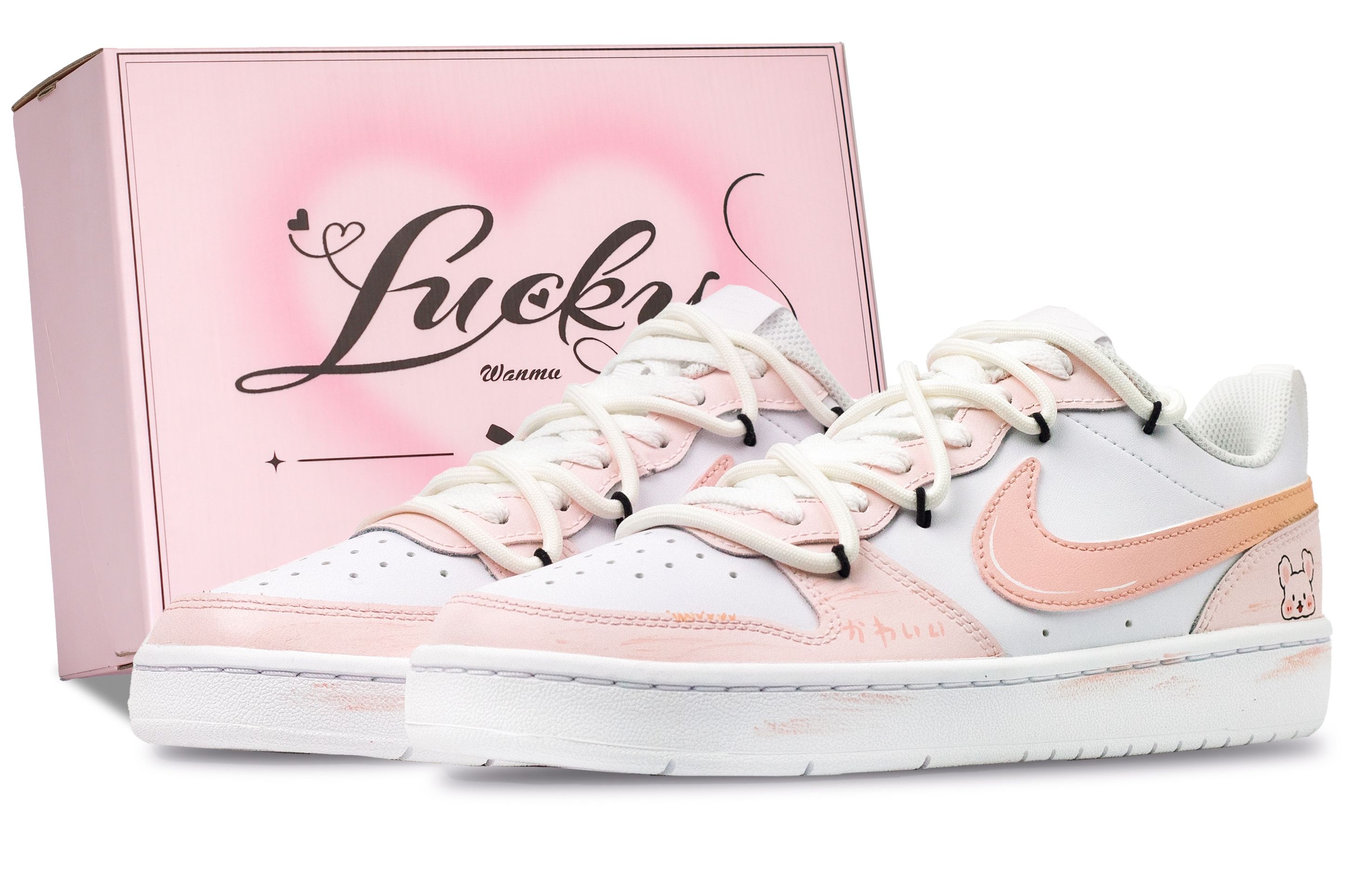 

Детские скейтерские кроссовки Court Borough для младших школьников Nike, белый/розовый