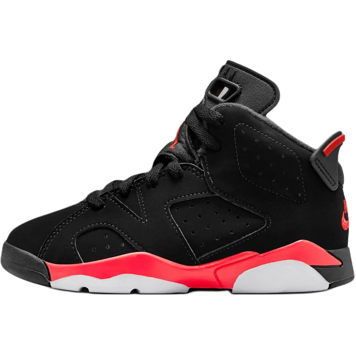 Jordan Детские баскетбольные кроссовки Air 6 Mid top черно-красные для детей 3-7 лет