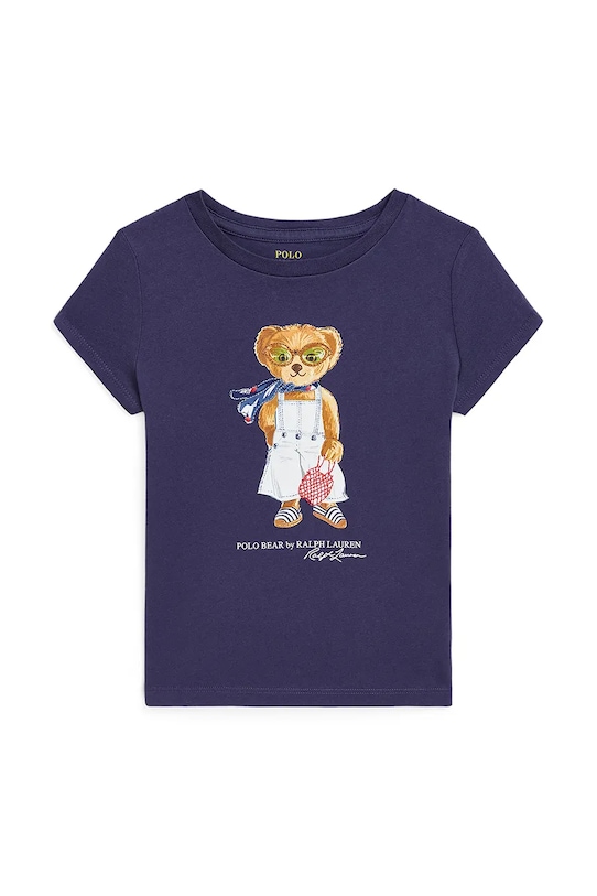 

Детская хлопковая футболка Polo Ralph Lauren, темно-синий