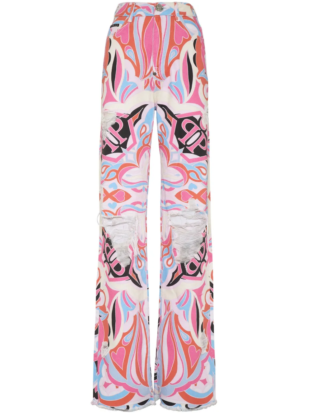 

Широкие джинсы Colorful Circus с завышенной талией Philipp Plein, белый