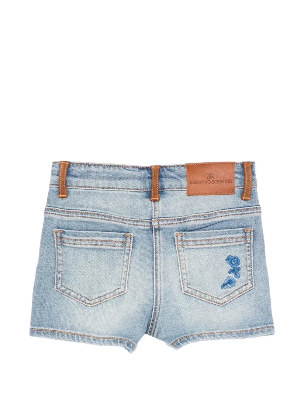 Шорты с цветочной вышивкой Ermanno Scervino Junior, синий — фото 2