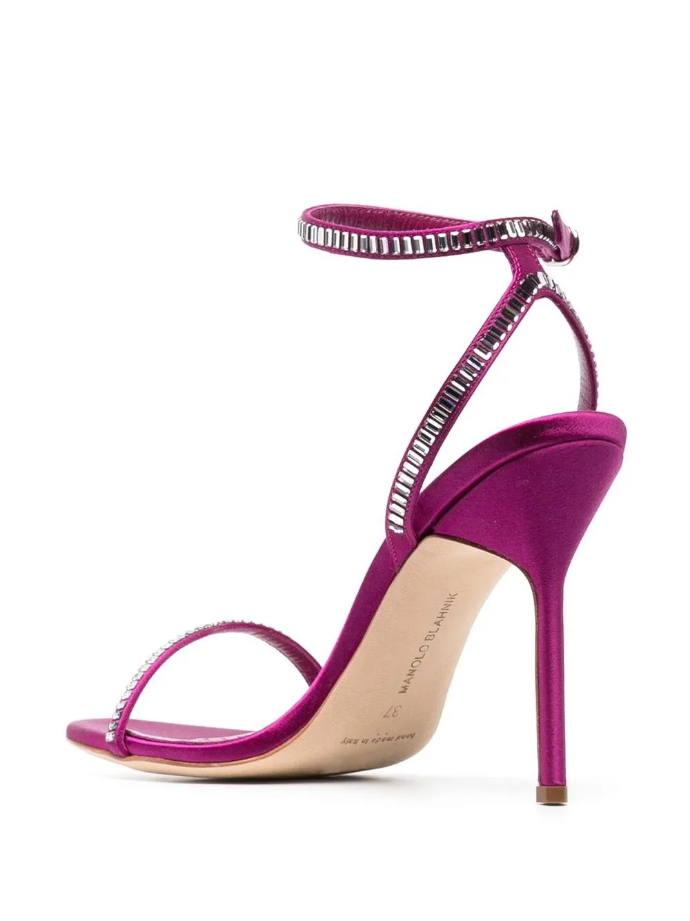 Босоножки на шпильке с заклепками Manolo Blahnik, розовый — фото 3