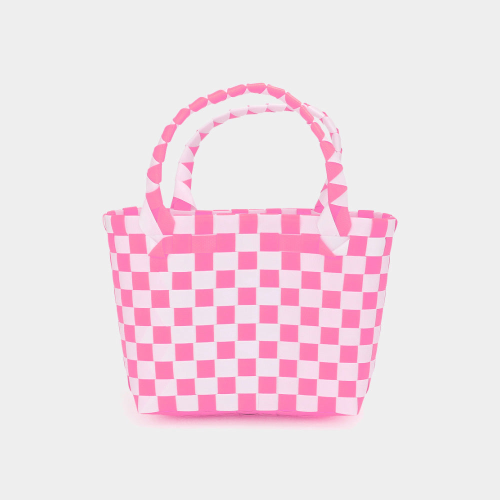 

Плетеная миниатюрная сумка-тоут FASHNZFAB, розовый