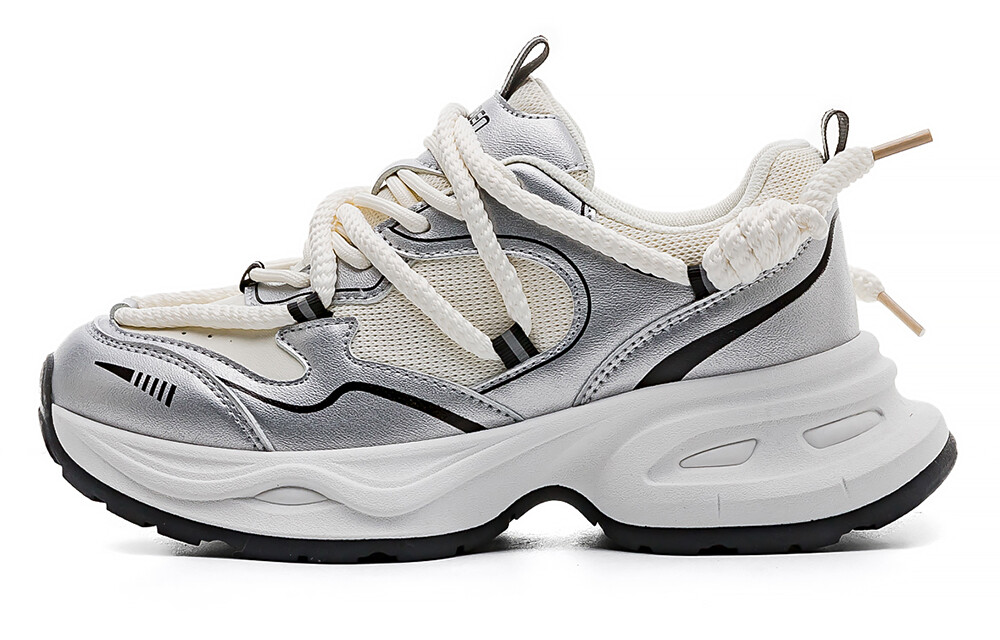 

Кроссовки RENBEN Chunky Sneakers Unisex Low-top, белый/черный