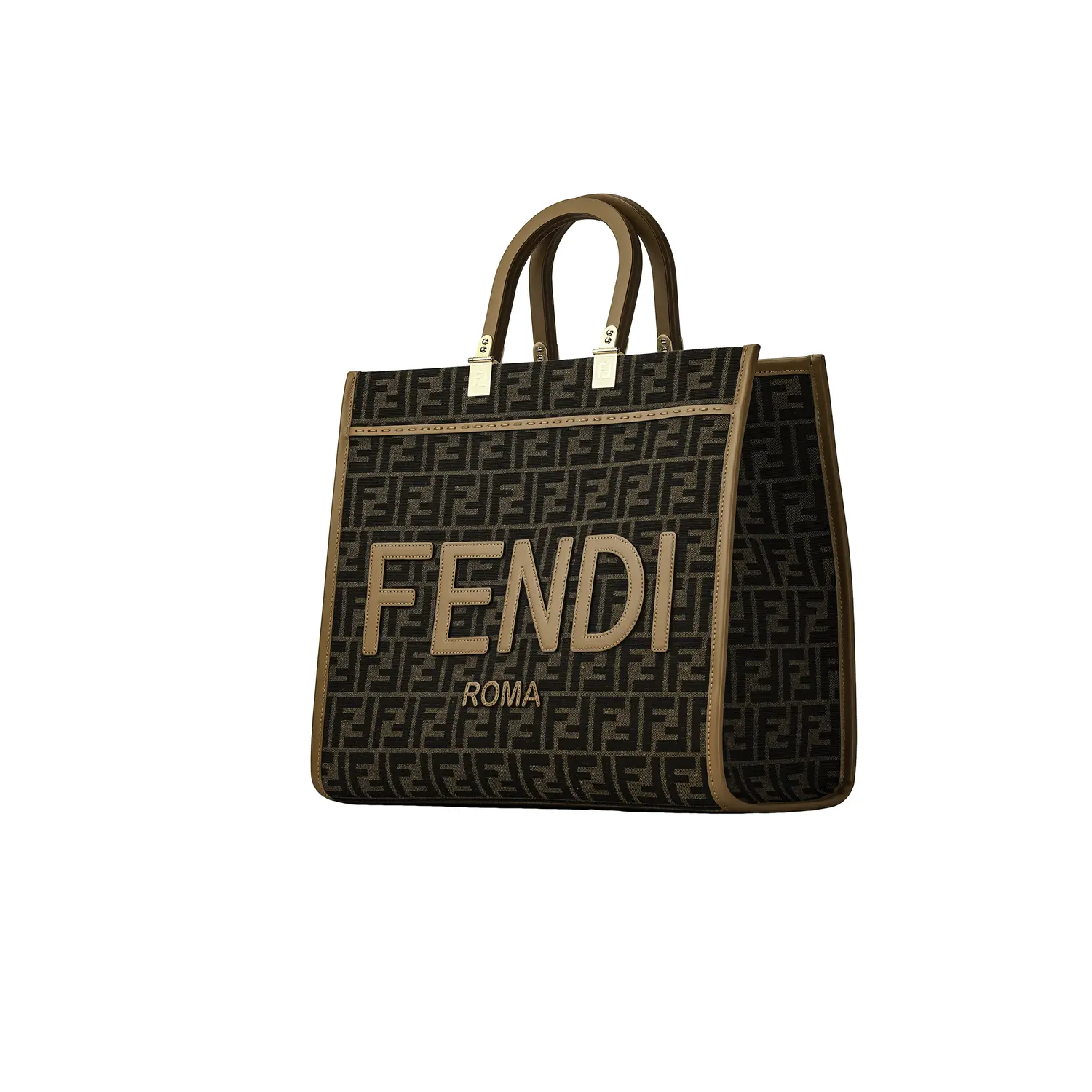 FENDI Сумка-шоппер из жаккардовой ткани среднего размера — фото 4