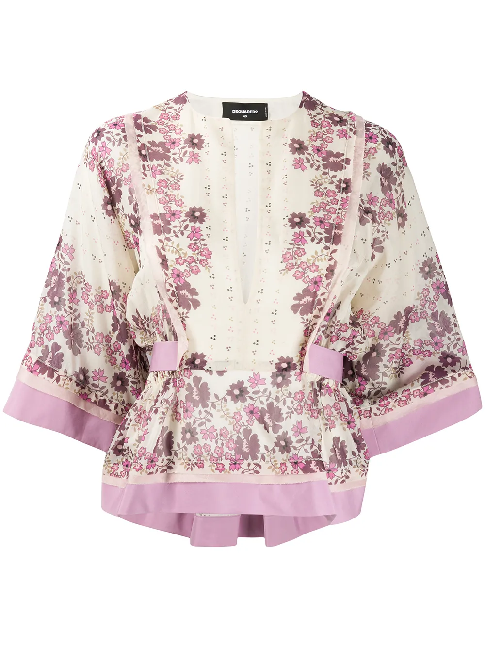 

Блузка с цветочным принтом DSQUARED2, розовый