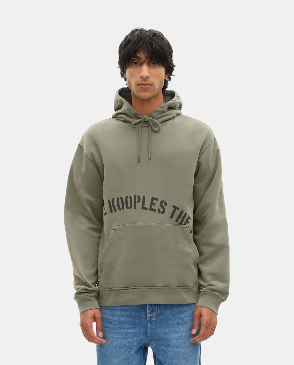 

Мужская толстовка с капюшоном и принтом The Kooples, темно-зеленый