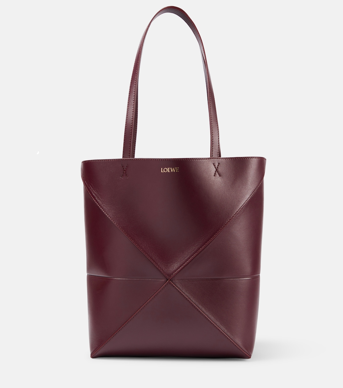 

Складная кожаная сумка-тоут Puzzle Fold Medium Loewe, Dark Burgundy