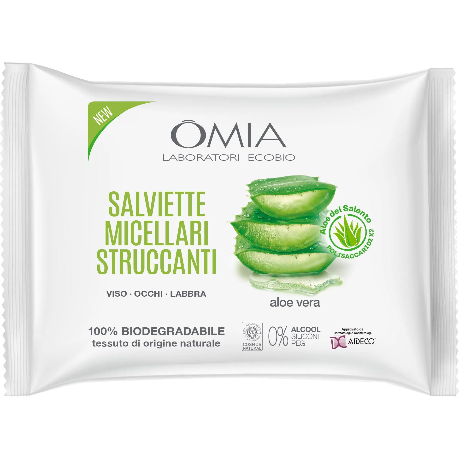 

Салфетки для снятия макияжа Omia Skincare с алоэ из Саленто, 20 шт.