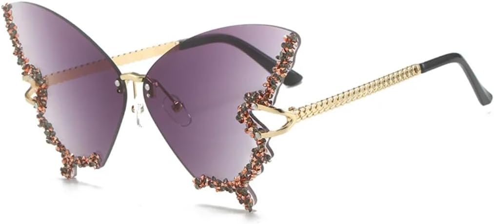 

Роскошные солнцезащитные очки для вечеринок для женщин, модель «бабочка», украшенные бриллиантами и стразами, с яркими, насыщенными оттенками, для путешествий TVTBBVV, Gray