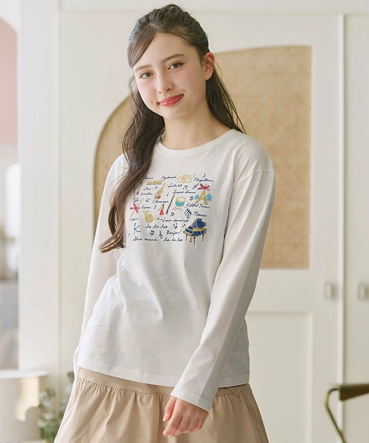 [150-160 см] Маленькая концертная футболка Kids Suite, Off-white [002]