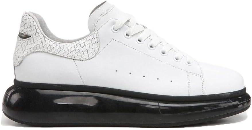 

Мужские модные кроссовки SOLL Queen Air, Натуральная кожа, перфорированные, с высокой массивной подошвой, белый