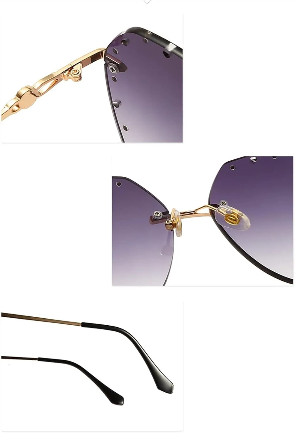 

Модные женские солнцезащитные очки 2027 года с металлическим покрытием и бриллиантами, декоративные, для отдыха на природе (Цвет: E, Размер: Средний) MTZJH, One Color