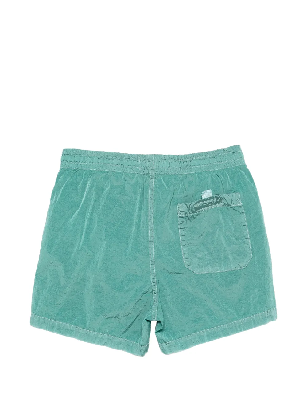Плавки-шорты с боковыми полосками и нашивкой-логотипом Stone Island Junior, зеленый — фото 2