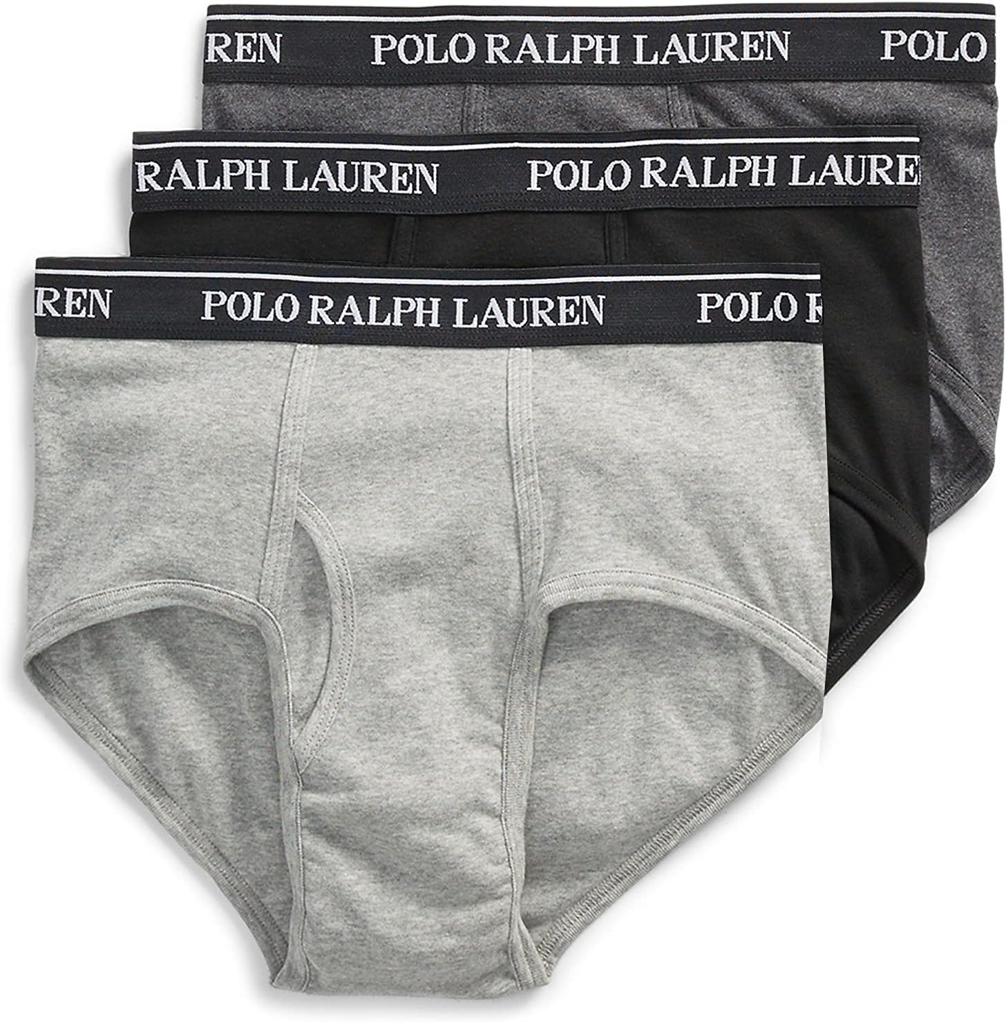 

POLO RALPH LAUREN Мужские классические хлопковые трусы, наборы, Andover Heather, Polo Black, Madison Heather - 3 Pack
