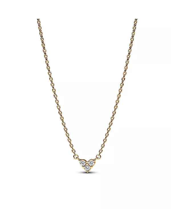 

Позолоченное ожерелье с тремя камнями в форме сердца Pandora, gold