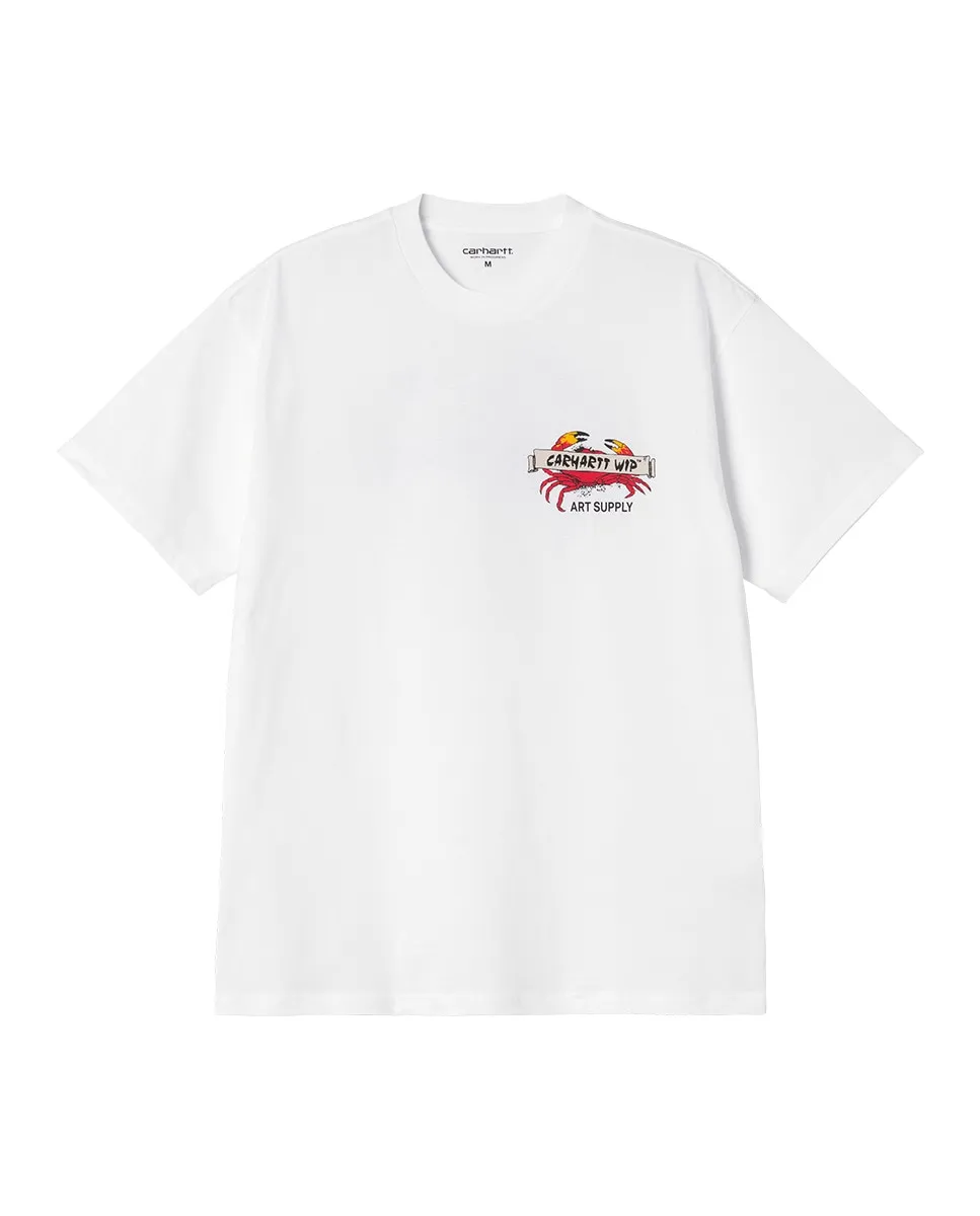 

Мужская футболка с коротким рукавом Crab Paint Carhartt WIP, белый