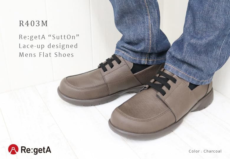 Мужские туфли на плоской подошве Re:Geta, Charcoal — фото 2