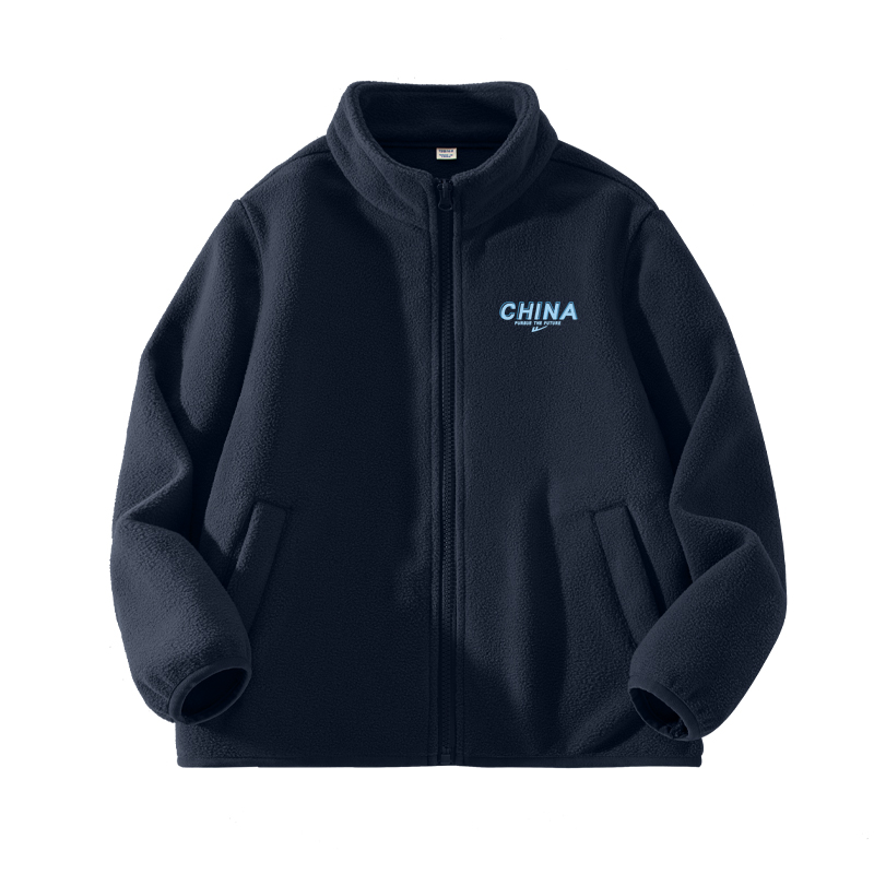 Детская флисовая куртка Stand Collar Moderate WARRIOR, бежевый оранжевый/h синий letter k — фото 3