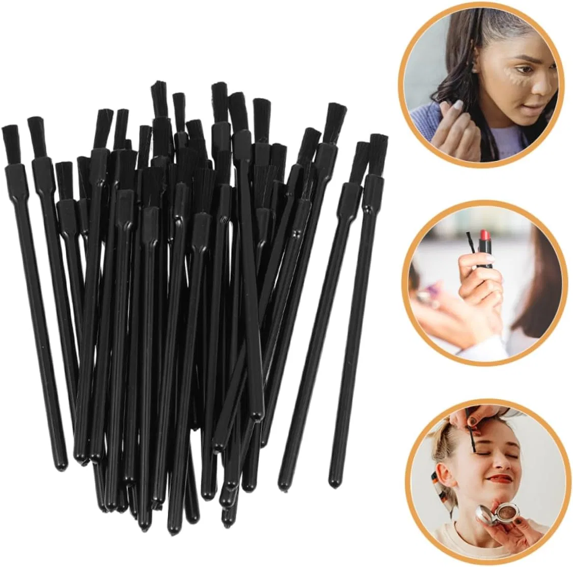 Набор кистей для губ Nylon Lip Brush Set VINTORKY 200 шт 8.4x0.5 см — фото 4