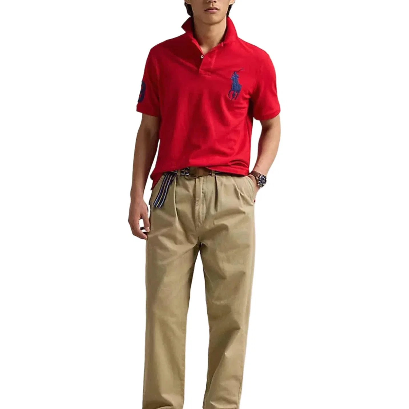 Поло Polo Ralph Lauren Big Pony Classic красное мужское — фото 4
