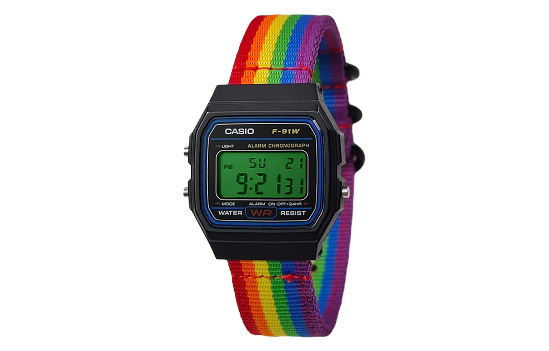 

CASIO Мужские часы Retrofit Series с кварцевым механизмом и нейлоновым ремешком, черный циферблат